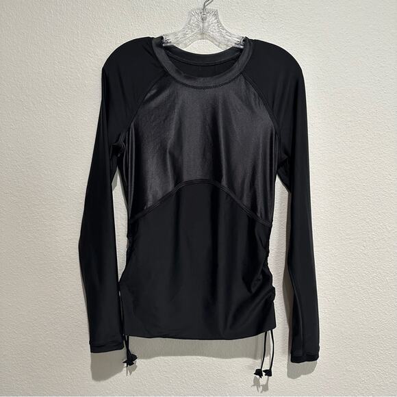 Lululemon Rashguard Water Salty Swim Rashguard Black SZ 10 - Picture 7 of 12